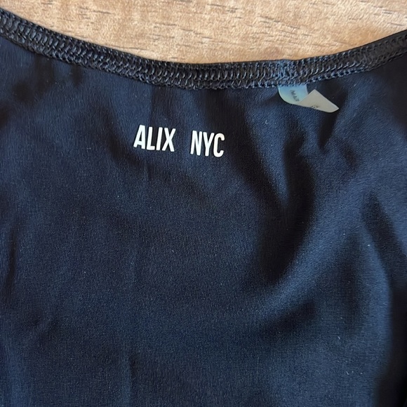 ALIX NYC Black Deep Vneck Longsleeve Irving Bodysuit Size Large - Picture 3 of 7